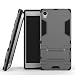 Produktbild MaiJin Hülle für Sony Xperia Z5 Premium (5,5 Zoll) 2 in 1 Hybrid Dual Layer Shell Armor Schutzhülle mit Standfunktion Case (Grau)