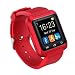 Produktbild morehappy7 Bluetooth Smart Watch, Smartwatch Fitness Tracker Armband mit Schrittzähler/Musik Player/CALL Reminder/Fernbedienung Kamera, Smart Gesundheit Armbanduhr für Apple iPhone Samsung, rot, u8 smart watch - red
