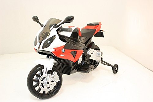 Electric Ride on Motorcycle BMW S 1000 RR, Battery Powered Car, Licensed, EVA Soft Wheels, Metal Frame, 2x Engine, 12 V Battery