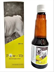 Rumatec Vetcare Pawvit Syrup Multi-Vitamin with Amino Acids Tonic for Dog and Puppies for Growth and Development (200ml)