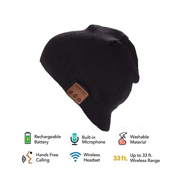 Sombrero Bluetooth gorro de punto inalámbrico para escuchar música - Imagen 3