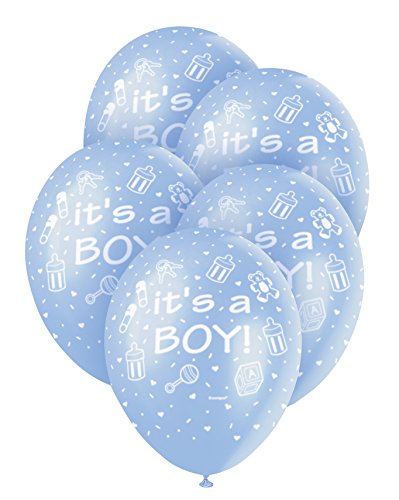 30,5 cm Perlglanzeffekt Latex blau „It ’s a boy“ Baby Dusche Luftballons, 5 Stück - 2