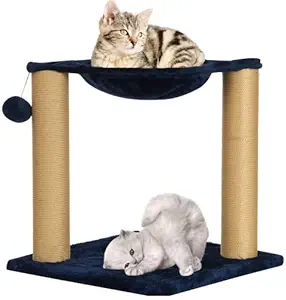 Callas Cat Condo Tree Tower with Hammock Bed and 2 Scratching Post | Cat Tower | Furniture Kitty Activity Centre | Kitten Play House (Height-43 cm | Cat 110-Blue)