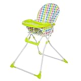 Klappbarer Baby-Hochstuhl | Praktischer Sitz für Kinder ab 6 Monaten | Abnehmbares Sitzpolster mit Plastikhülle | 5 Anschnaller, verstellbare Gurte | Maximal belastbar bis 15 kg | Entspricht der Norm DIN EN 14988-1:2006+A1:2012 (Kinderhochstühle - Anforderungen und Prüfverfahren)