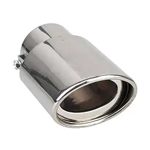 GOLSM Car Single Oval Pipe Car Exhaust Silencer Tipe Chrome for Mitsubishi Pajero Sport