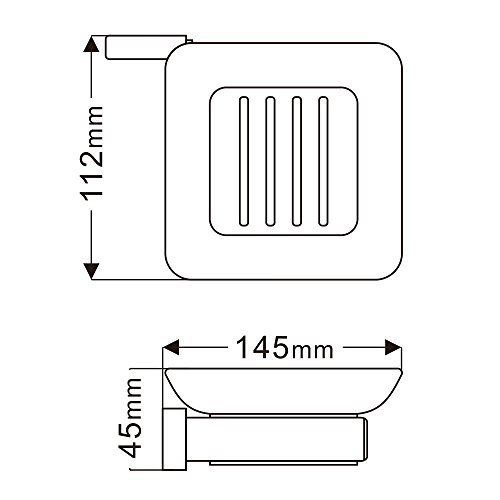 Weare Home Badezimmer Zubehör Seifenhalter mit Glasschale Seifennapf aus Edelstagl Silbern Gebürstet finished Modern Einfach Wandmontag Wandhalterung Bohren - 2
