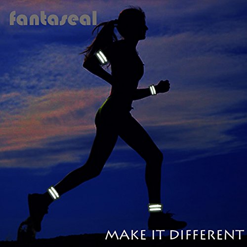 Fantaseal® Sport Reflektoren Band Kit Radsport Reflektoren Running Reflektor Outdoor Reflektoren Fahrrad Reflektoren Armband Reflektierend Handgelenk Reflexband Laufen Reflektoren Armband Hochsichtbar Reflektor Band Nachtsport Gear Bodyreflektor Reflektierenden Klettbänder Leuchtband Reflex Manschette Reflective Cuffs Band Reflektorbänder für Skifahren Fahrradfahren Motorradfahren Reiten Joggen Klettern Wandern Trekking Abenteuer, Reflektierendes Band (Schwarz, 4Pcs, 31+37CM) - 6
