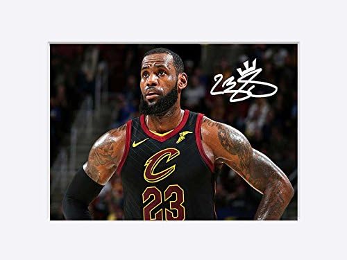 The Signature Shop Le Bron James Signed Autograph Print In White Mount