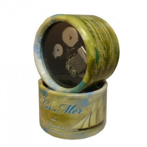 Preisvergleich Produktbild Musikspieluhr, Spieluhr, Melodie: La mer (Trenet) - Design: Schiff