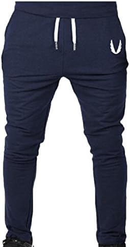 DoufineMen Doufine Men's Pure Color Pocket Classic Casual Trousers Jogger Pants - Blue -