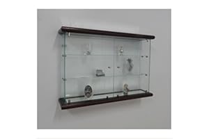 VM ART DESIGN GLASS Wall glass cabinet VMBR3HT-TR (Dark wood)