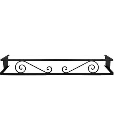 CM GARDEN Balconcillo Para Macetas Extensible 100-140 Cm – Acero Galvanizado Negro Forja, Protector De Plantas Para Ventana, Fácil Instalación