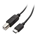 cable usb tipo c usb b conecta una computadora con un puerto USB Tipo C a una impresora, escáner, interruptor de impresora, disco duro externo o dispositivo periférico heredado con un puerto USB 2.0 Tipo B; El conector USBC reversible se enchufa y desenchufa fácilmente sin verificar la orientación del cable