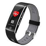 Uhruolo Smartwatch, Fitness Armbanduhr Fitness Tracker mit Schrittzähler, Pulsmesser, Vibration Kompatible Android Handy Für Herren Damen,Gray
