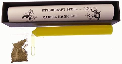 Witchcraft magic spell candle gift set healing make a wish magic oil herbal blend &amp; instructions