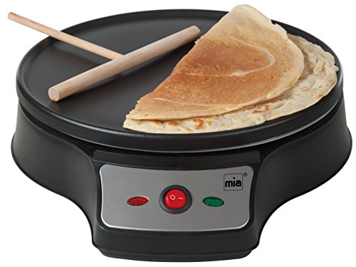 Mia CP 6075 Crepes-/Spiegelei-/Pancake-Maker, 2 unterschiedliche Bakc-/Grillplatten abnehmbar, 1,000 W, schwarz - 2