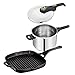 Produktbild Tefal Schnellkochtopf + Grillpfanne Premium Vorteilspack | P2530737 Schnellkochtopf, Secure 5 Neo Induktion, 5 Ebenen Sicherheit, 6 Liter, silber | Jamie Oliver Gusseisen Grillpfanne 24 x 24 cm, induk