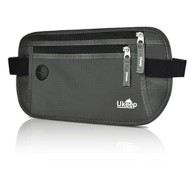 dystaval Pochette de Voyage Anti RFID Pochette Sécurité Antivol Sacoche Ceinture Voyage Ceinture Porte Billet Passeport Femme Homme Ceinture Secrète Sac Banane