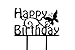 Produktbild Sugar and Cakes Cake Topper Torte Cupcake Deko Happy Birthday Schmetterling Tortenaufsatz Geburtstag Tortenstecker Muffin Fondant Dekoration Acryl Schwarz CT2