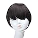 MISS20 Clip In On Bang Fringe Hair Extension Dark Brown4#--Straight and longside