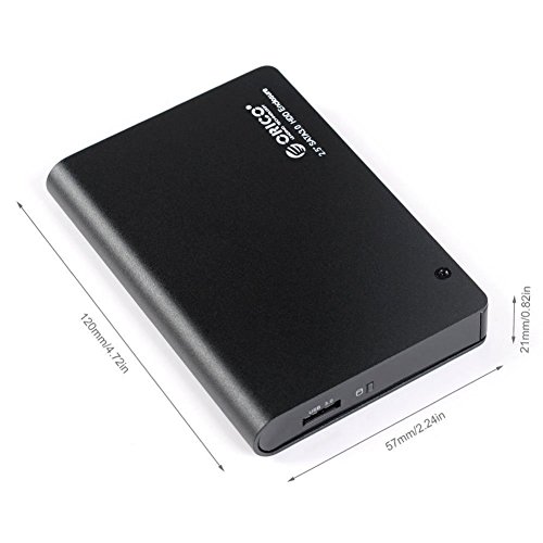 ORICO Werkzeug frei Aluminium USB 3.0 eSATA zu SATA 2,5 Zoll Festplatte Externes Gehäuse für 9,5mm & 12,5mm SATA HDD & SSD – Schwarz. - 6