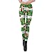 Produktbild Yazidan Damen Weihnachten Weihnachtsmann Claus Elch Drucken Spannen Hohe Taille Bleistift Hose Fitnessstudio Yoga Gamaschen Strecken Hosen Trainieren Fitness Sport Mehrfarbig Gedruckt(Grün-B,L)