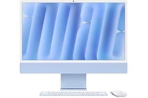 Apple iMac 24 écran retina 4,5K 512Go SSD 24 Go RAM Puce M4 CPU 10 cœurs GPU 10 cœurs Bleu