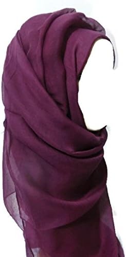 Plain Maxi Hijab Large Oversized Maxi Scarf Soft Viscose Shawl (Burgundy)