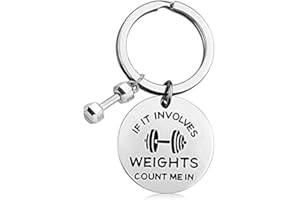 BAUNA Fitness Gift Personal Trainer Gift If It Involves Weights Count Me in Keychain Bodybuilder Gifts Workout Gift