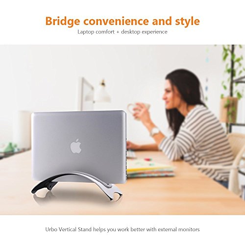 Urbo Vertikale Laptop-Ständer für saubere workdesks und geschlossen Klapp-Modus mit auswechselbaren Einsätzen, um Laptops von unterschiedliche Stärke - 2