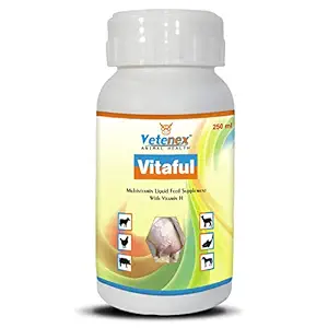 VETENEX Vitaful - Vitamin H, Multivitamin Liquid Supplement for Cattle, Poultry, Sheep & Livestock Animals - 250 ML