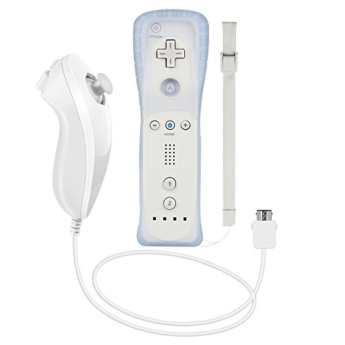 Mando y nunchuck para Wii, de Prous, XW12 mando y nunchuck para Nintendo Wii XW12, con funda de silicona y correa de muñeca para Wii y Wii U
