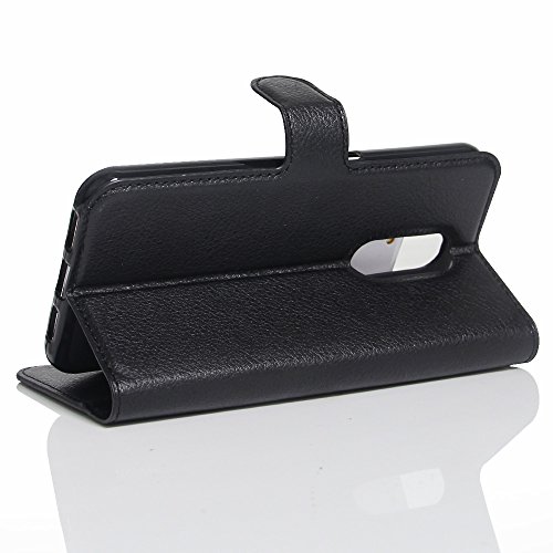 Custodia Archos 55 Helium Ultra, Frlife Custodia Portafoglio in pu Pelle, Portafoglio Cover con Porta Carte, Funzione Stand, Chiusura Magnetica Per Archos 55 Helium Ultra (5.5 pollice) smartphone Nero