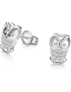 paialco Fashion Edelstahl weiß tschechischen Bohrmaschinen Gold Kristall Ohrringe, Mädchen 's Individual Eule...