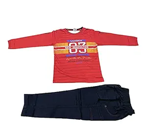 Febro Soft Cotton Long Sleeves Printed hoseiry t-Shirt Jeans (Stretchable),Cotton Pants(Trouser) for Your Little Ones from New Born to 14-15 Years (6005 Meh, 32(9-10 Years))