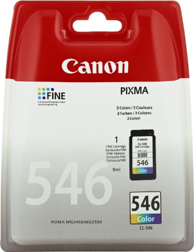 Canon CL-546 Cartucho de tinta original Tricolor para Impresora de Inyeccion de tinta Pixma TS3150-TS3151-MX495-MG2450-MG2550-MG2550S-MG2555S-MG2950-MG3050-MG3051-MG3052-MG3053-IP2850