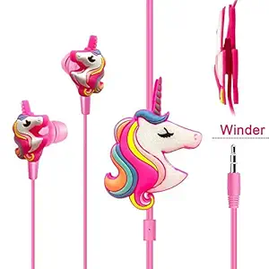 GoMerryKids Unicorn Wired In Ear Earphone with Mic (Multicolour)