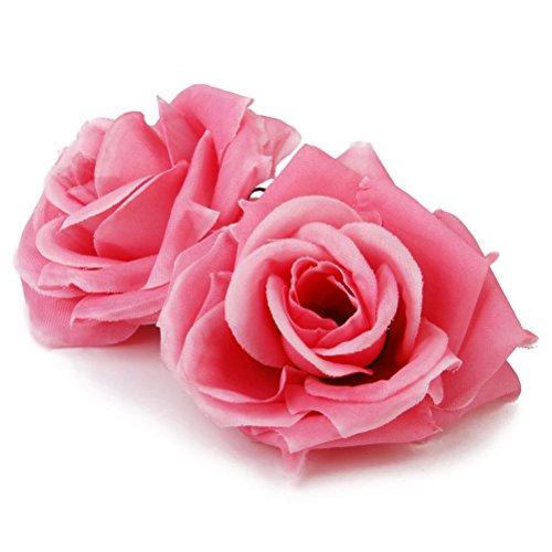 ROSENICE 20pcs Kunstblumen Rose Blume Köpfe Handwerk Haus Hochzeit Party Dekoration (rosa) - 3