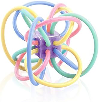 KAGADS Baby Rattle Teething Toys, 12cm Silicone Kids Infant Teether Bite Rings Grasp Grab Hand Bell Ball for Newborn 0-24 Months