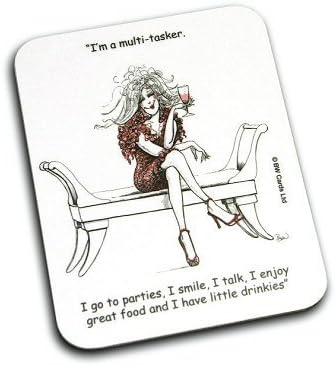 Spring Chicken Drinks Coaster - I'm A Multi-Tasker...I Go To Parties, I smile, I Talk, I Enjoy Great Food &amp; I Have Little Drinkies