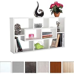 RICOO Etagère Murale Design en Bois WM050-W étagère Suspendue Meuble Mural Moderne Armoire de Rangement Decoration Maison Mobilier intérieure en Couleur Blanc