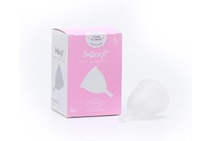 Irisana - Copa Menstrual - Talla L - Transparente - 8,5 x 4,5 x 9,5 cm - De 100% Silicona Quirúrgica - Compatible con DIU - Ecológica - Modelo Iriscup
