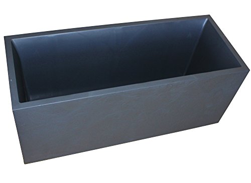 Pflanzkübel Blumenkübel Blumentopf Vulkan „Pierre“ 100cm, Schiefer Optik mit Wasserspeicher, winterfest - 3