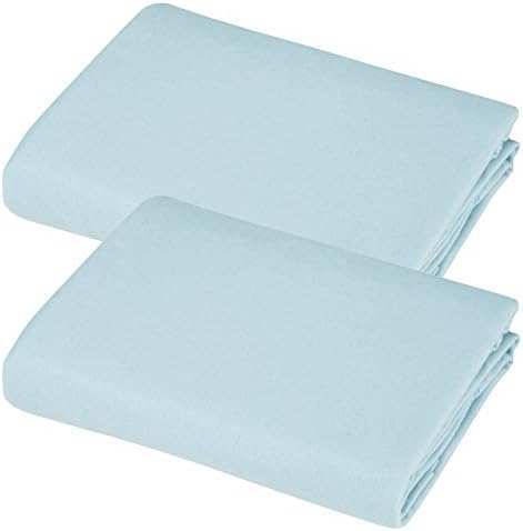 BH Bedding 100% Cotton Value Jersey Knit Fitted Pack N Play Sheet, 2 Pack, Blue