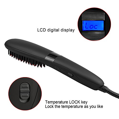 Euph Ionen Keramik Glättbürste Haarglätter mit Lock Funktion und 30-min Auto Abschaltung - 4