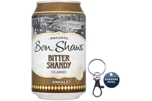 PAPAVAL RETAIL Ben Shaws Drinks Classic 330ml Cans with Key Ring (24x330ml, Bitter Shandy)