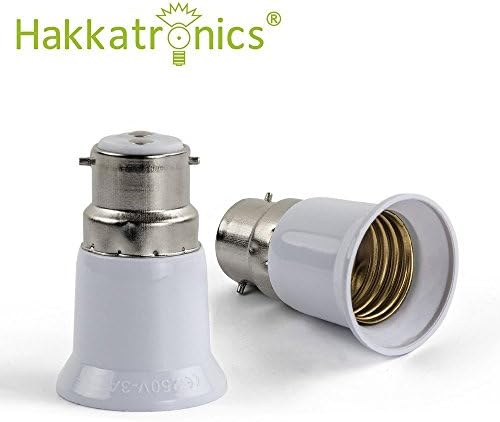 10 x Hakkatronics B22[Bayonet] to E27[ES] New Lamp Light Bulb Socket Base Converter Bayonet Cap to Edison Screw