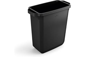 Durable Abfalleimer Durabin Eco 60 Liter, Blauer Engel zertifiziert, mit Tragegriffen, schwarz, 1800503221