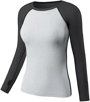 LWJ 1982 Ladies Yoga Clothing Gym Pilates Sports Womens Running Thermal Tops(Dark Grey, XLarge)