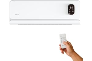 Mellerware – Calefactor Pared Bajo Consumo Homy Wall | Cerámico | 2000W | Temporizador | 2 Niveles temp | Pantalla LED | Mando a Distancia | Protección Sobrecalentamiento